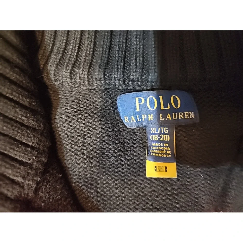 POLO RALPH LAUREN HALF ZIP SWEATER SIZE(XL18-20) +‎ FREE SHIPPING